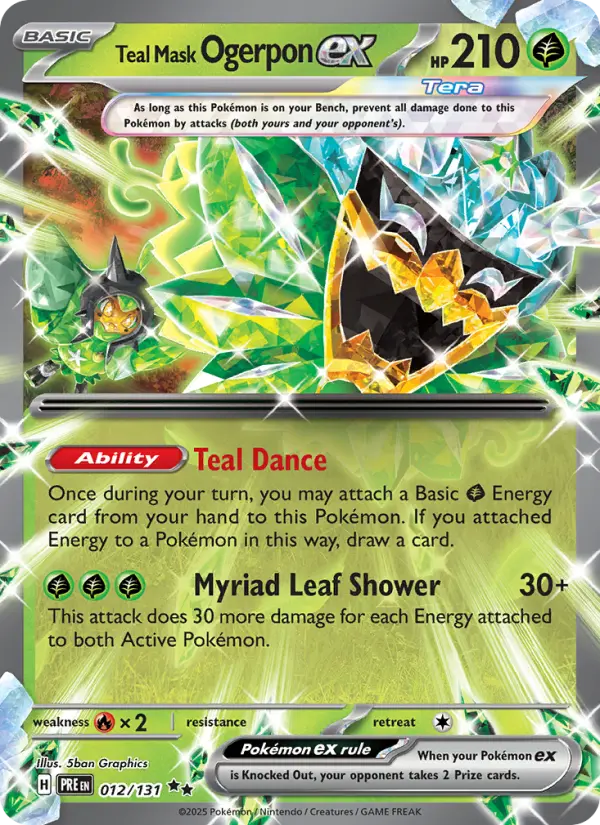 Teal Mask Ogerpon ex 12 — Prismatic Evolutions 12, Holofoil finish