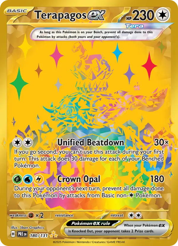 Terapagos ex 180 — Prismatic Evolutions 180, Holofoil finish