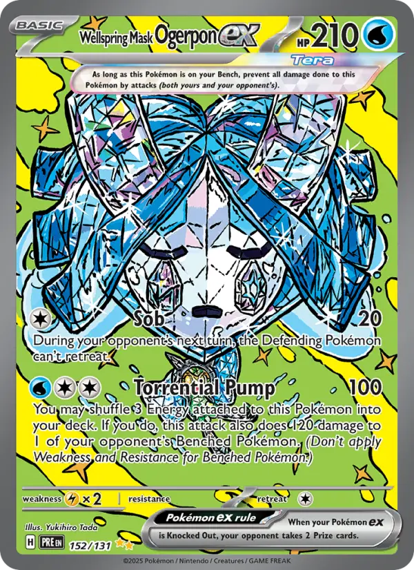Wellspring Mask Ogerpon ex 152 — Prismatic Evolutions 152, Holofoil finish