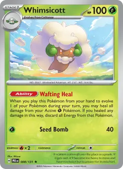 Whimsicott 8 — shown as an example of the Reverse Holofoil finish