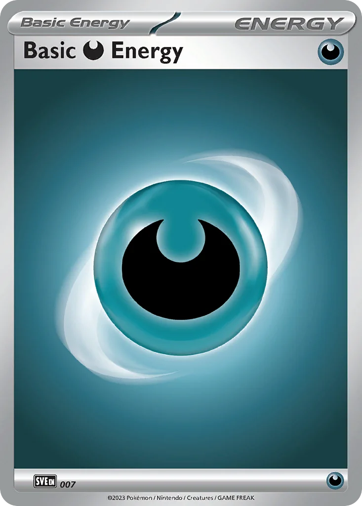 Basic Darkness Energy 7 — Scarlet & Violet Energies 7, Holofoil finish