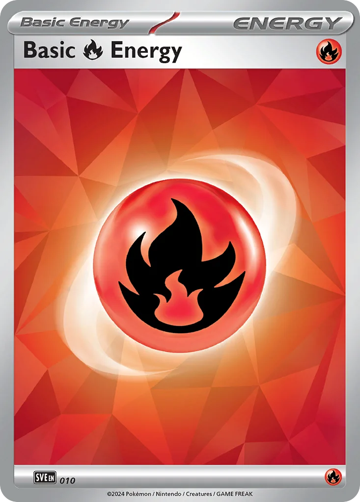 Basic Fire Energy 10 — Scarlet & Violet Energies 10, Holofoil finish