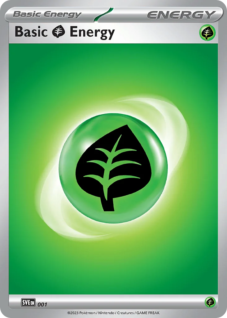 Basic Grass Energy 1 — Scarlet & Violet Energies 1, Holofoil finish