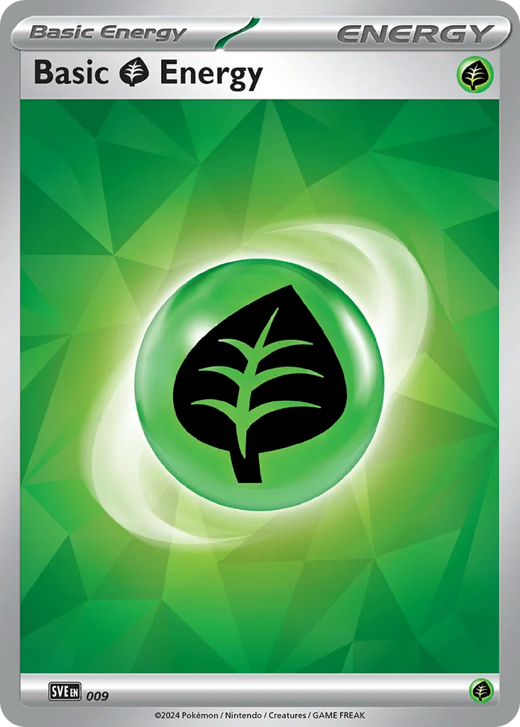 Basic Grass Energy 9 — Scarlet & Violet Energies 9, Holofoil finish