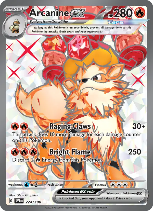 Arcanine ex 224 — Scarlet & Violet 224, Holofoil finish