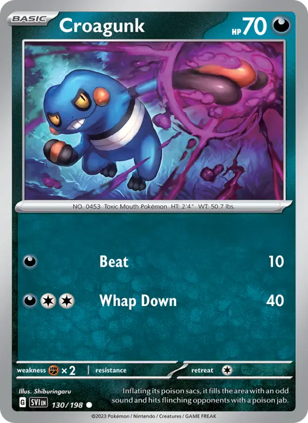 Croagunk 130 card from Scarlet & Violet