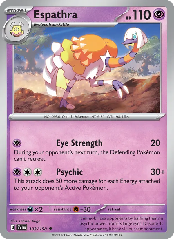 Espathra 103 card from Scarlet & Violet