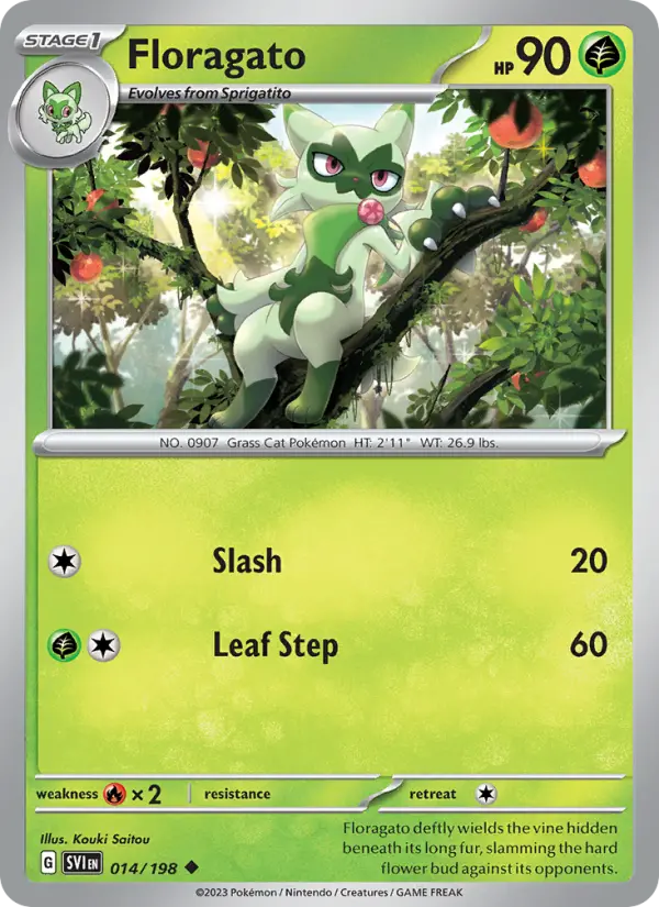 Floragato 14 card from Scarlet & Violet