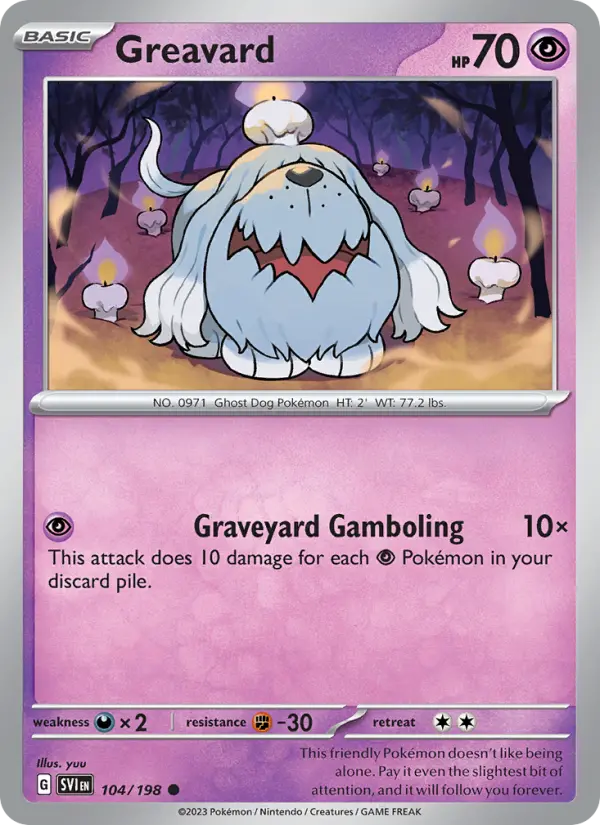 Greavard 104 card from Scarlet & Violet
