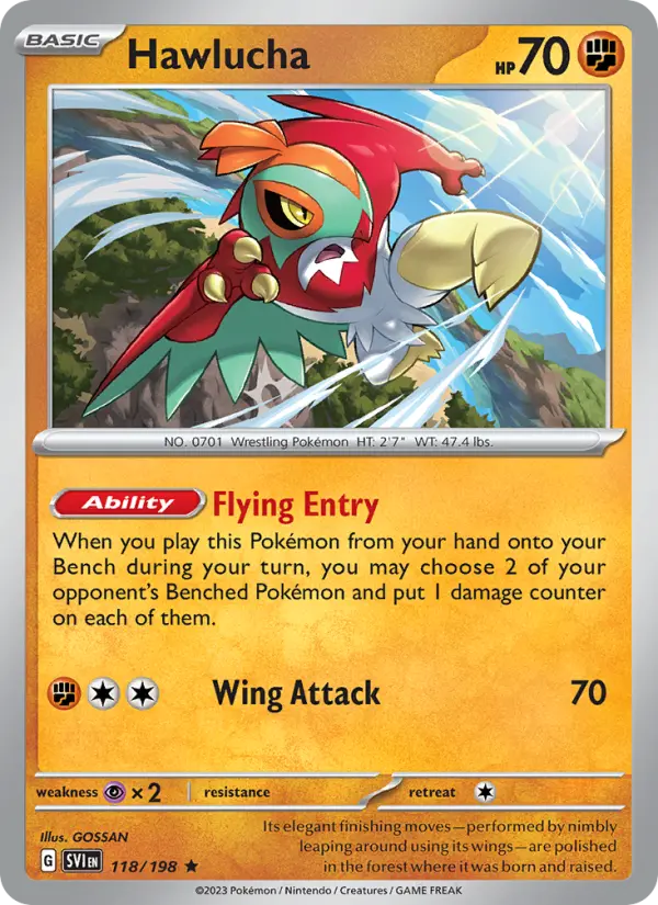 Hawlucha 118 — Scarlet & Violet 118, Holofoil finish