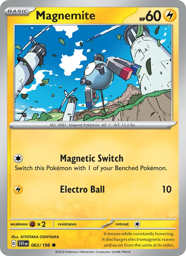 Magnemite 63 card from Scarlet & Violet