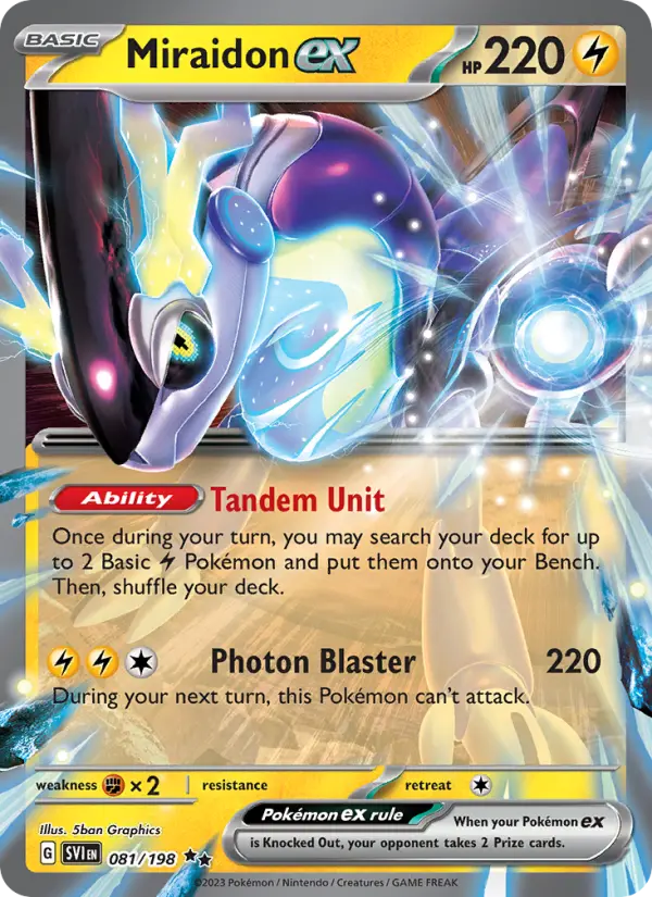 Miraidon ex 81 card from Scarlet & Violet