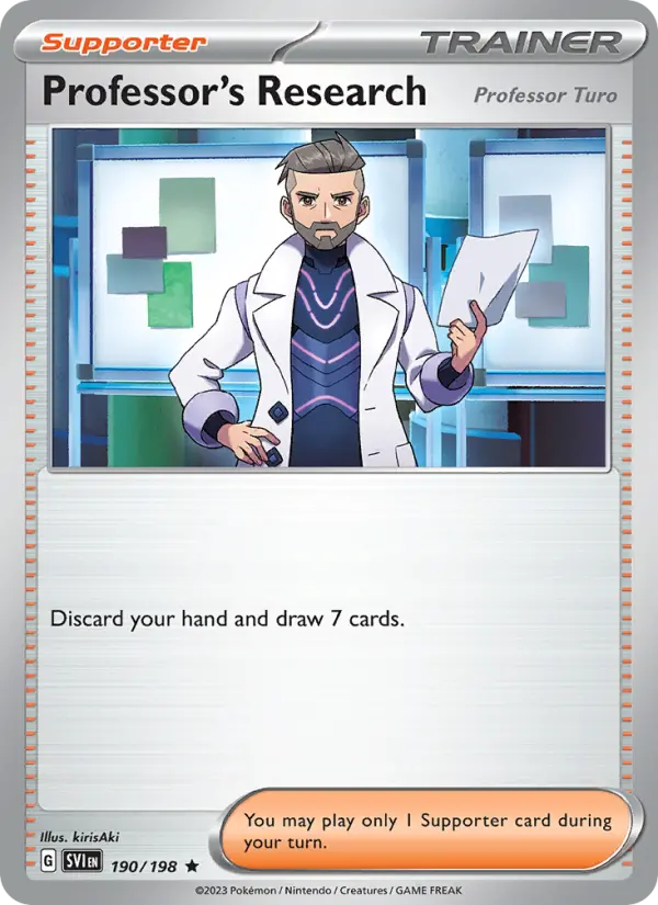 Professor's Research (Professor Turo) 190 card from Scarlet & Violet