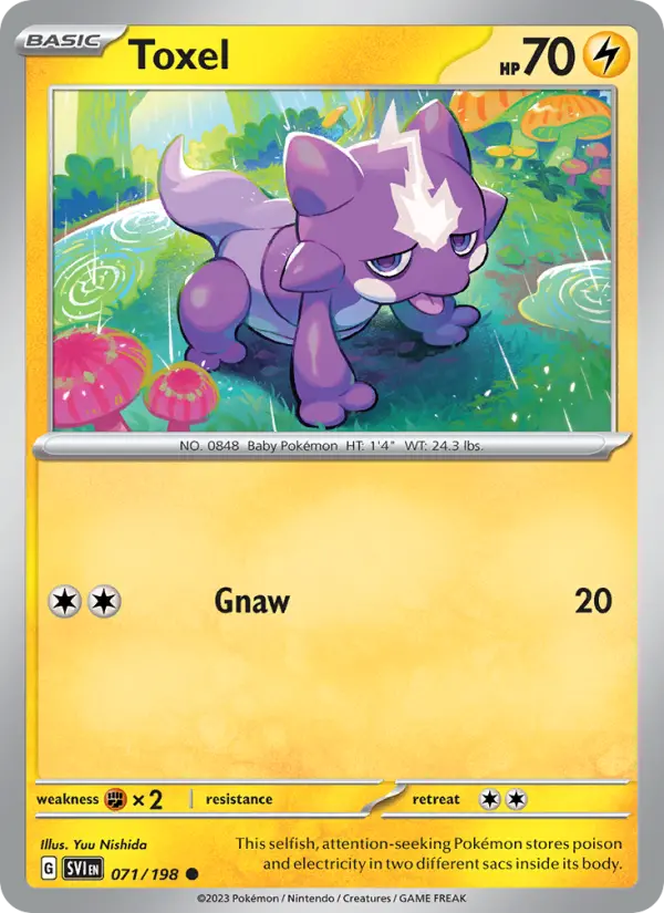 Toxel 71 card from Scarlet & Violet