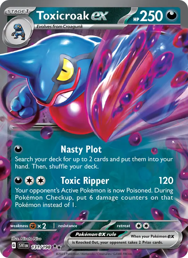 Toxicroak ex 131 card from Scarlet & Violet