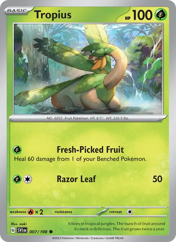 Tropius 7 card from Scarlet & Violet