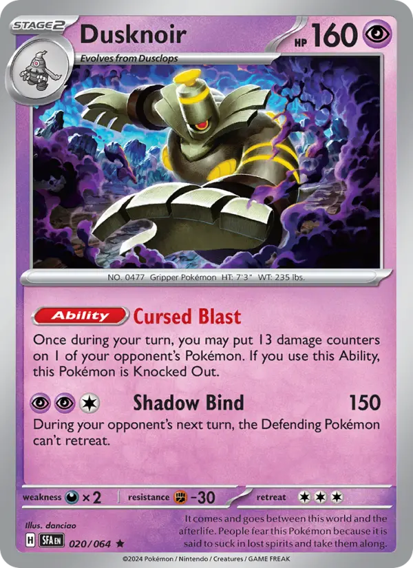 Dusknoir 20 — Shrouded Fable 20, Holofoil finish