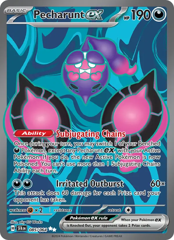 Pecharunt ex 85 — Shrouded Fable 85, Holofoil finish