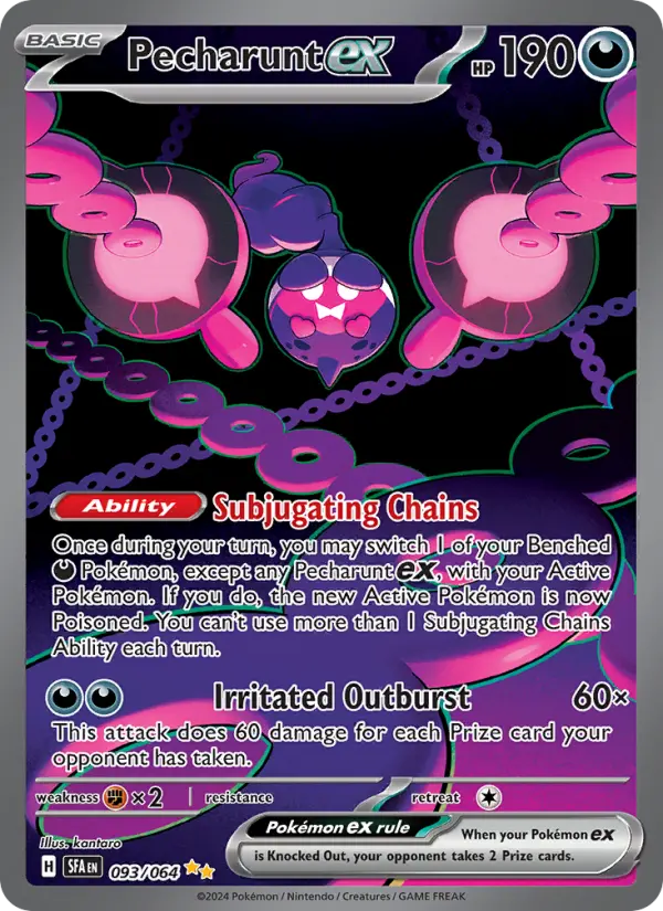Pecharunt ex 93 — Shrouded Fable 93, Holofoil finish