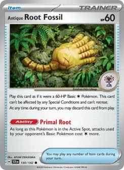 Antique Root Fossil 130 — shown as an example of the Reverse Holofoil finish