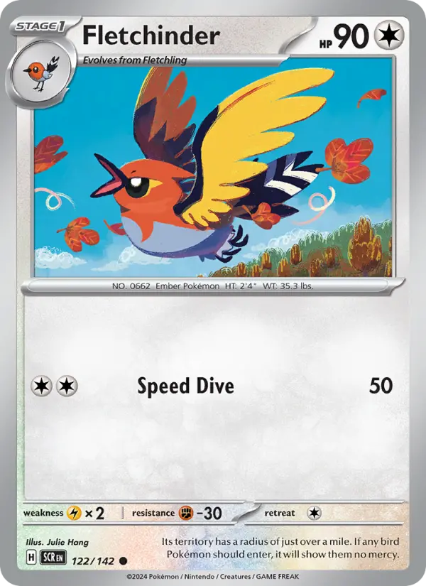 Fletchinder 122 card from Stellar Crown