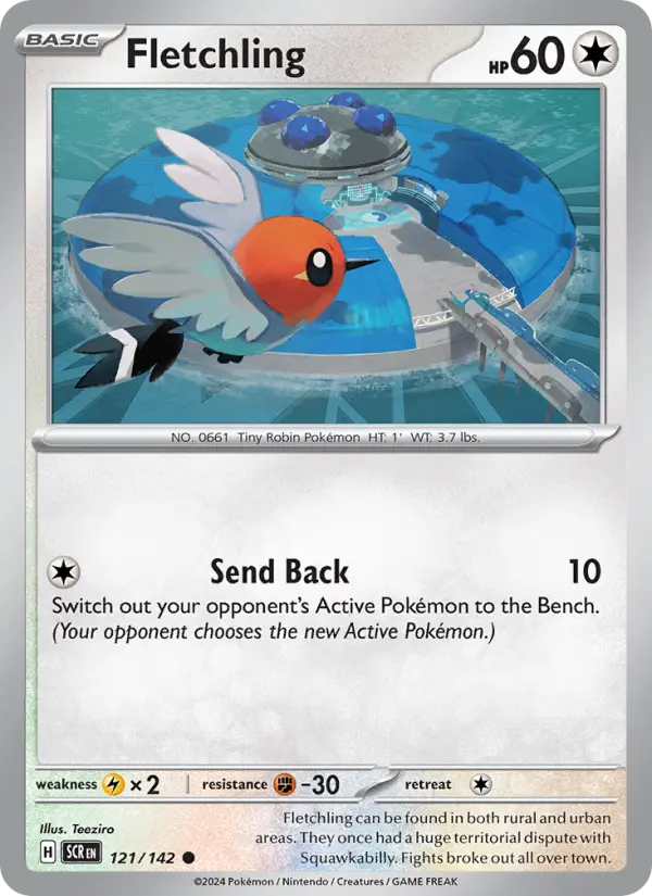Fletchling 121 card from Stellar Crown