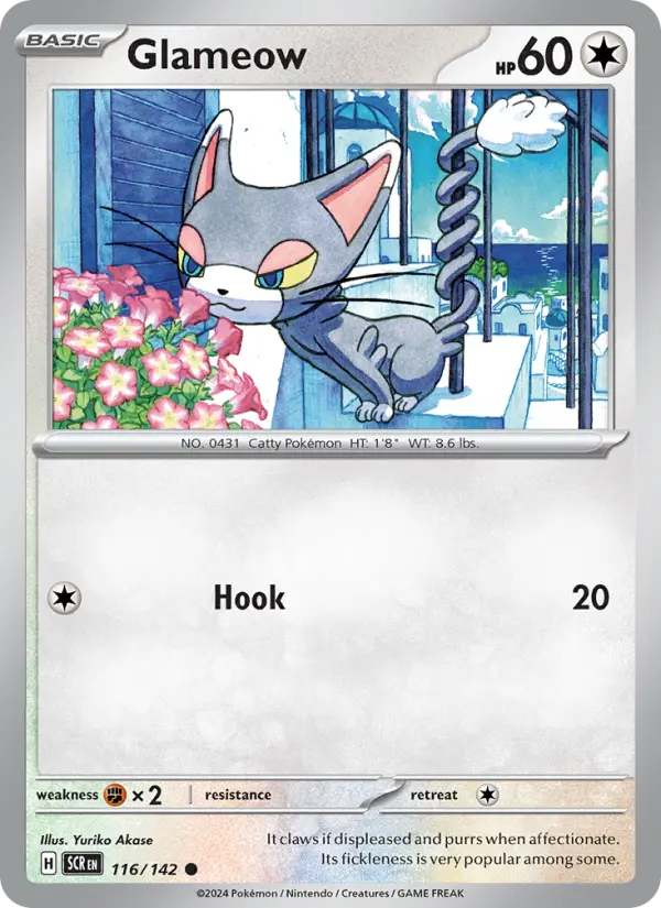 Glameow 116 card from Stellar Crown