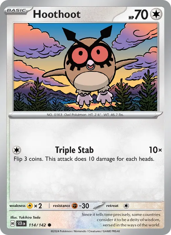 Hoothoot 114 card from Stellar Crown