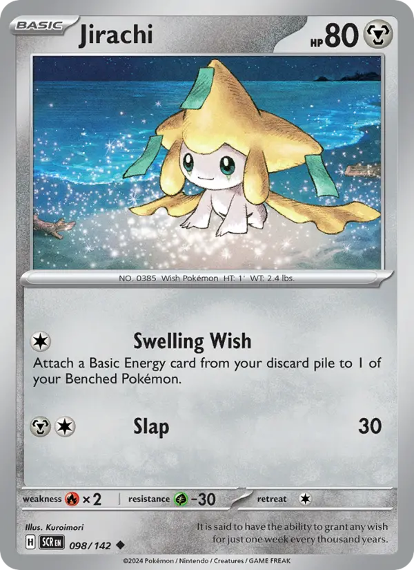 Jirachi 98 card from Stellar Crown