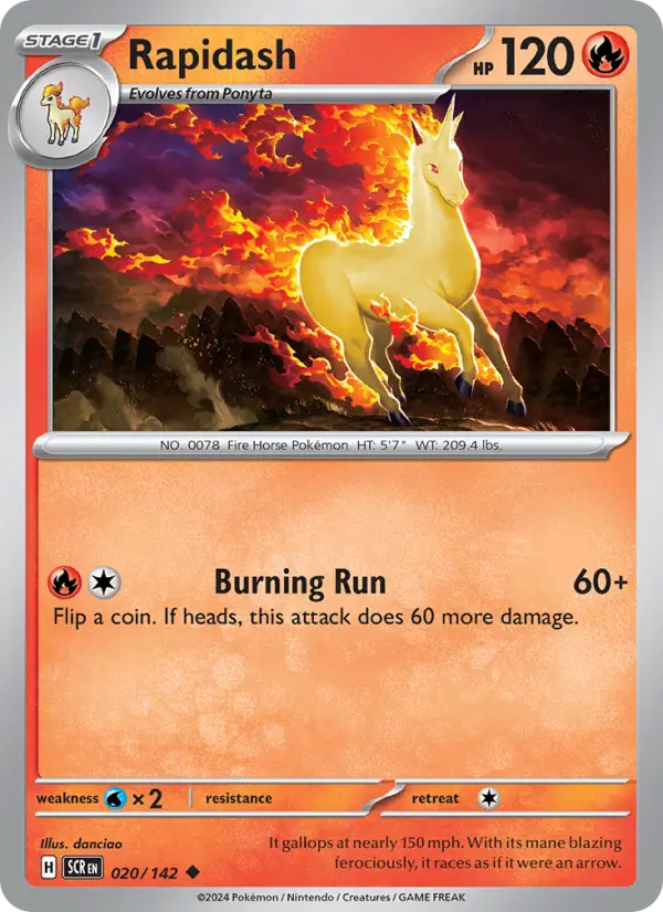 Rapidash 20 card from Stellar Crown