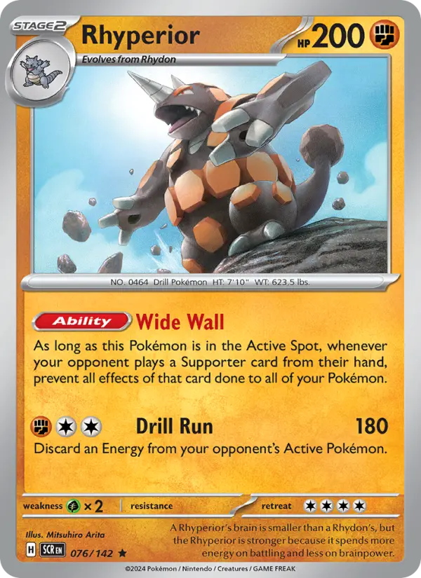 Rhyperior 76 card from Stellar Crown