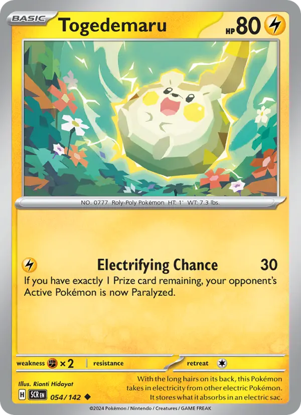 Togedemaru 54 card from Stellar Crown