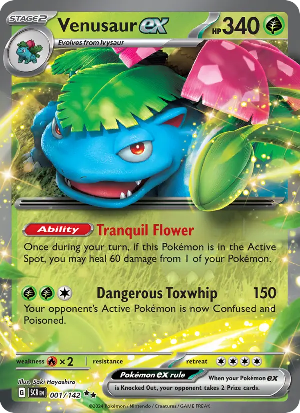 Venusaur ex 1 card from Stellar Crown