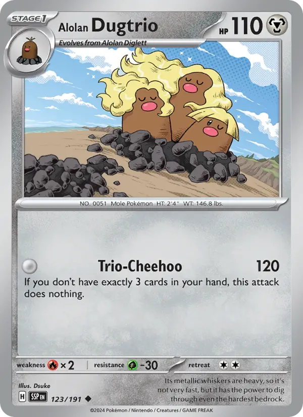 Alolan Dugtrio 123 — Surging Sparks 123, Normal finish