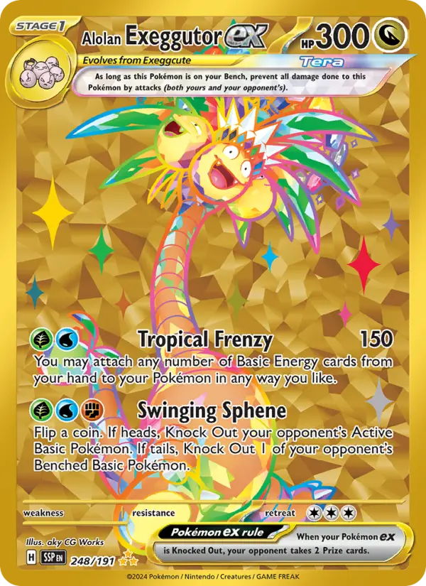 Alolan Exeggutor ex 248 card from Surging Sparks