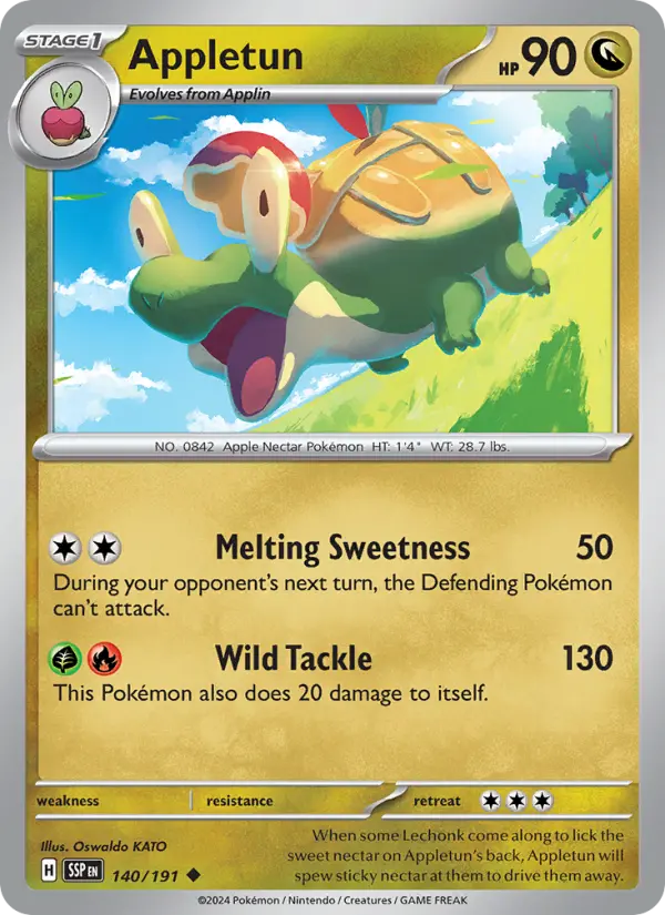 Appletun 140 card from Surging Sparks