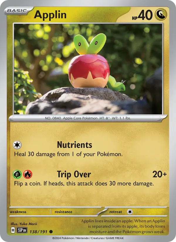 Applin 138 card from Surging Sparks