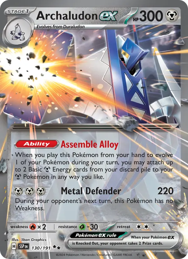 Archaludon ex 130 card from Surging Sparks