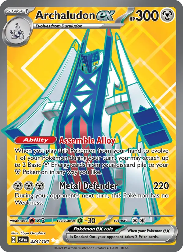 Archaludon ex 224 card from Surging Sparks