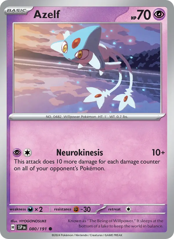 Azelf 80 card from Surging Sparks