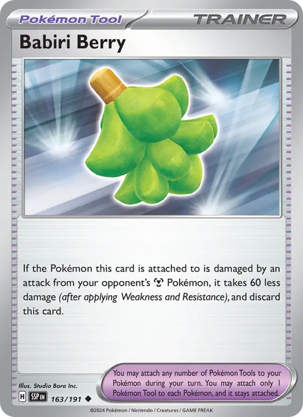 Babiri Berry 163 card from Surging Sparks
