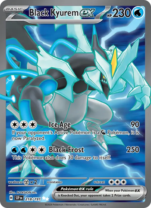 Black Kyurem ex 218 card from Surging Sparks