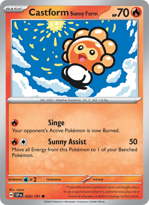Castform Sunny Form 20 — Surging Sparks 20, Normal finish