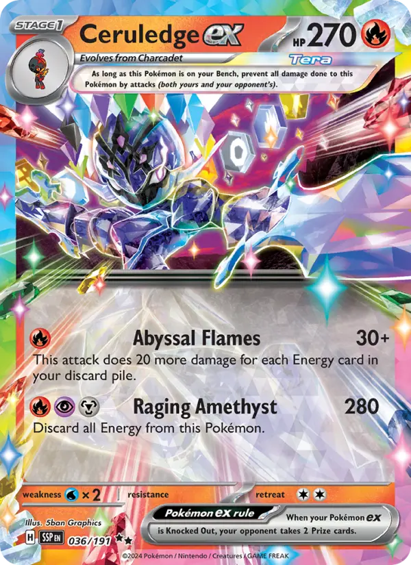 Ceruledge ex 36 card from Surging Sparks