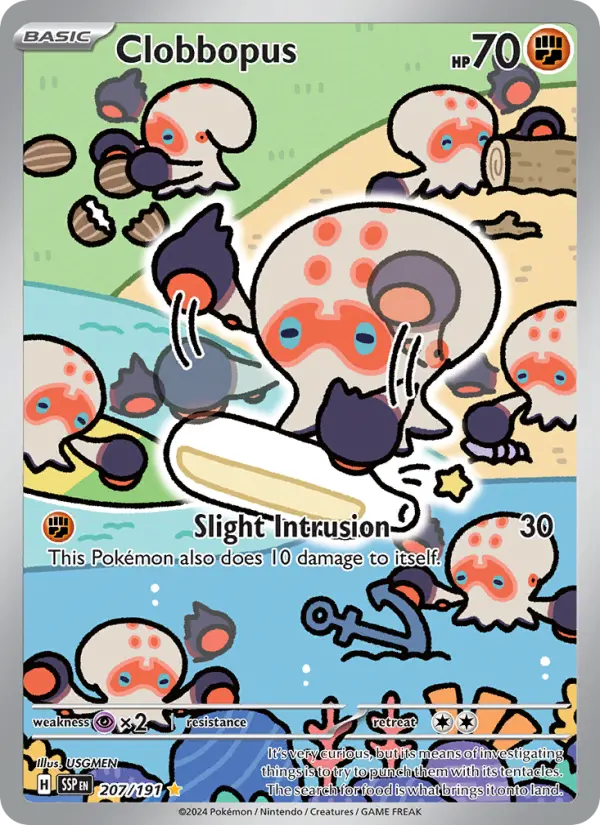 Clobbopus 207 card from Surging Sparks