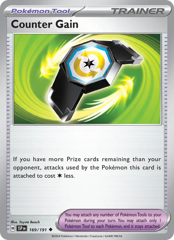 Counter Gain 169 card from Surging Sparks