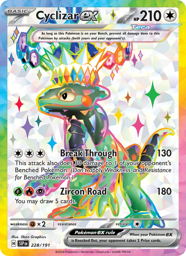 Cyclizar ex 228 card from Surging Sparks