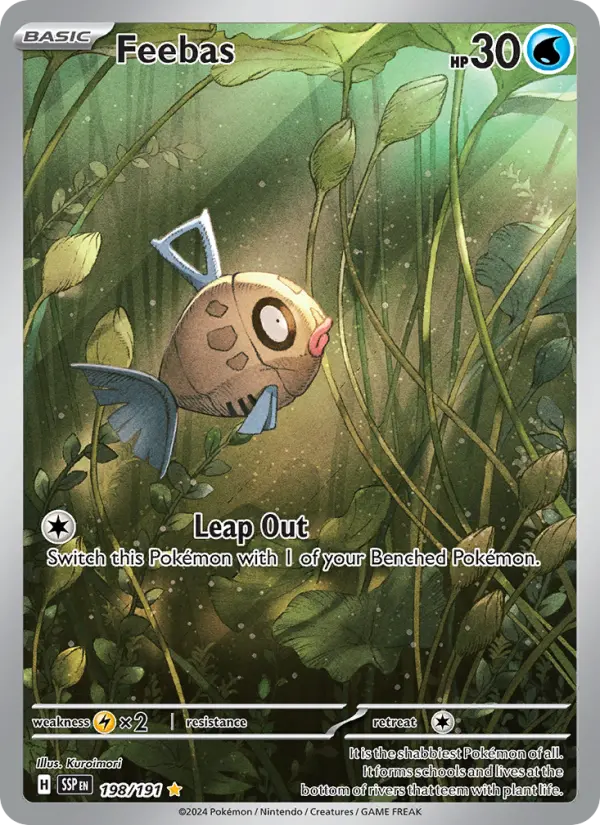Feebas 198 — Surging Sparks 198, Holofoil finish