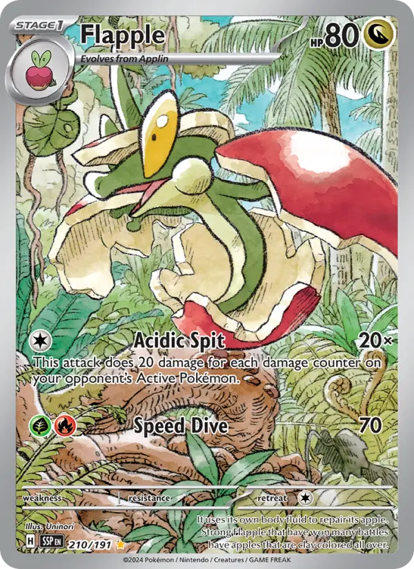 Flapple 210 card from Surging Sparks