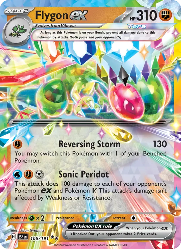Flygon ex 106 — Surging Sparks 106, Holofoil finish